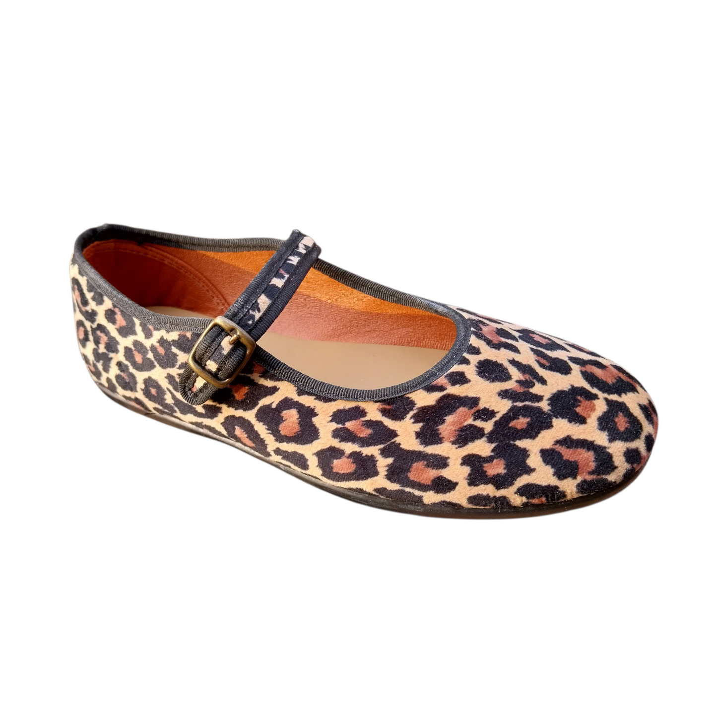 Ballerine di velluto leopardate chiaro