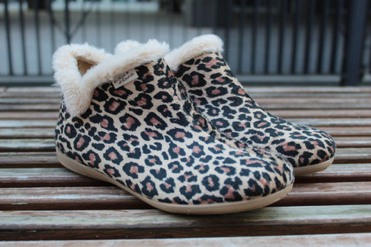 Stivaletti alcantara lana vergine leopardato donna