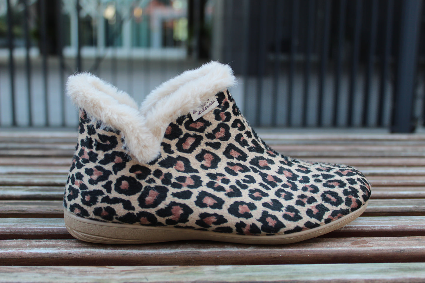 Stivaletti alcantara lana vergine leopardato donna