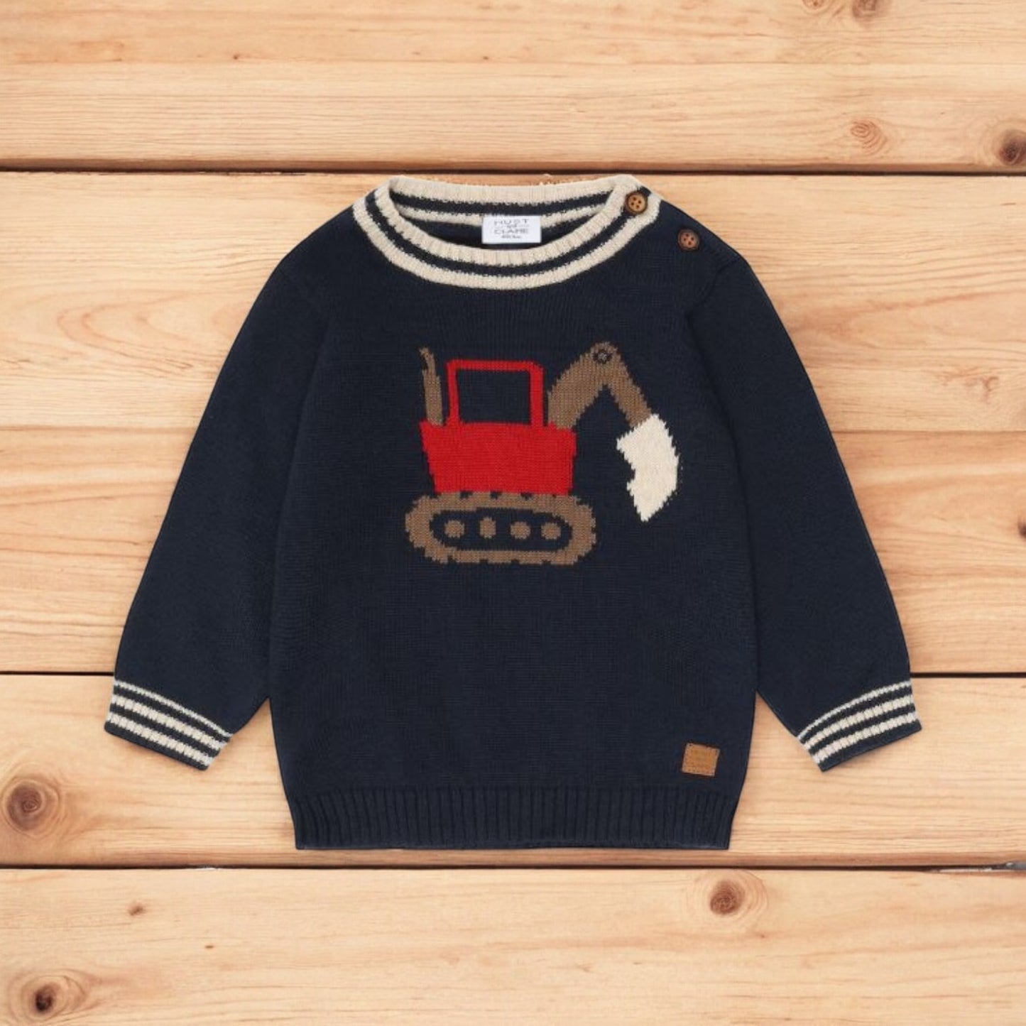 Maglioncino blu con gru