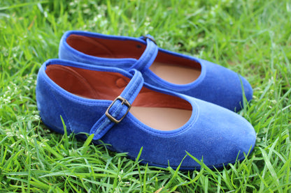 Ballerine in velluto blu Marino