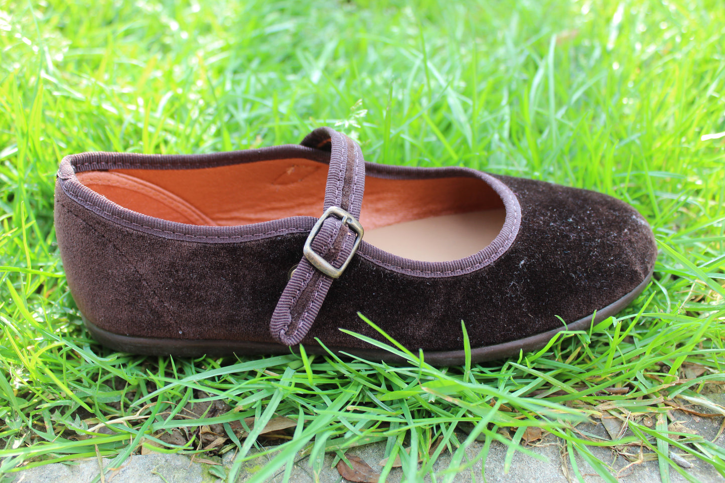 Ballerine in velluto marrone