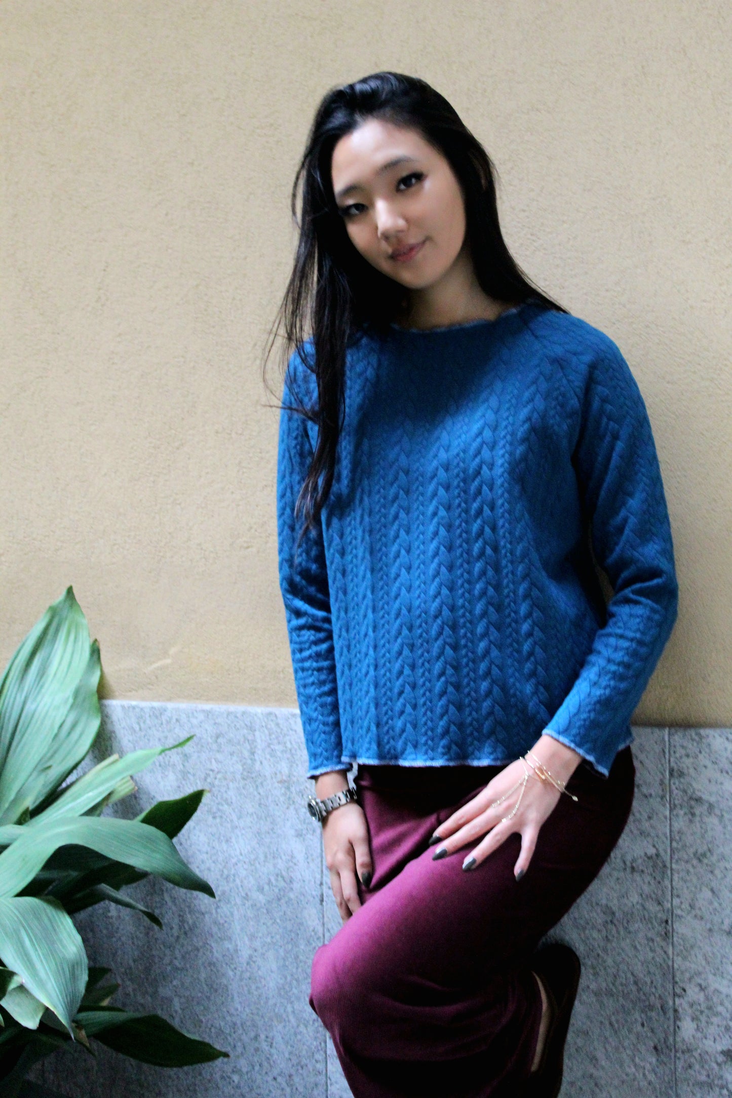 Pantapalazzo velluto a coste bordeaux