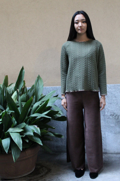 Pantapalazzo velluto a coste marrone