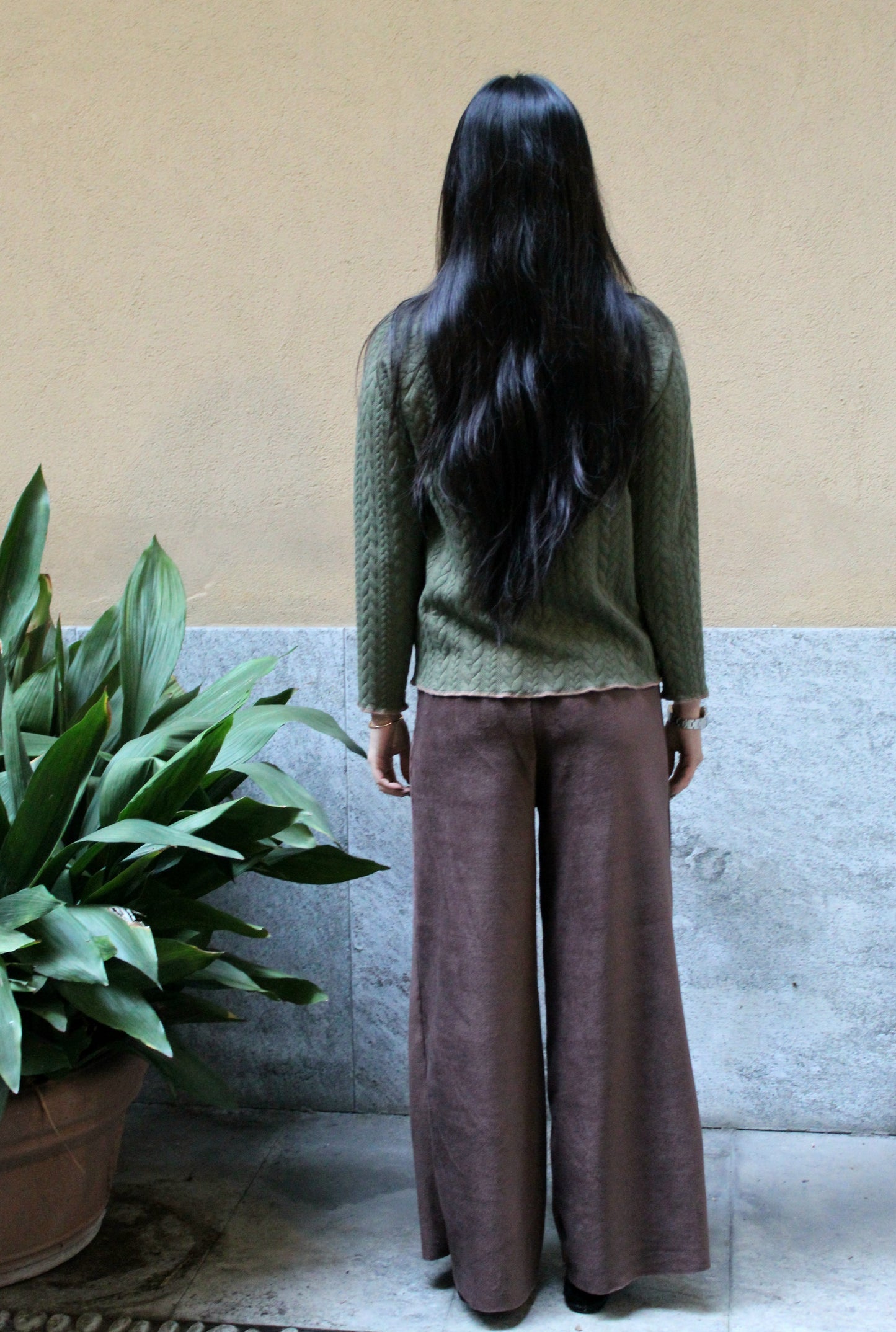 Pantapalazzo velluto a coste marrone