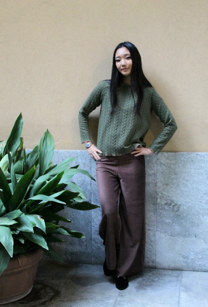 Pantapalazzo velluto a coste marrone