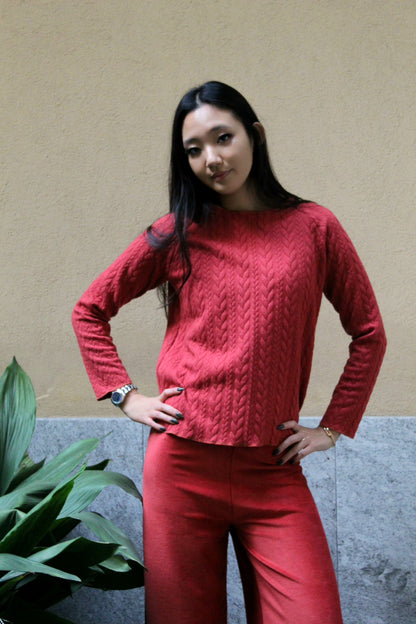 Pantapalazzo velluto a coste ruggine