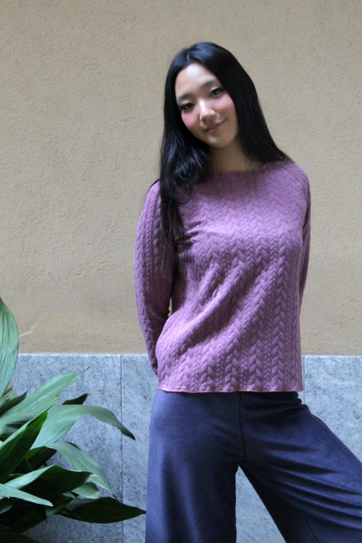 Pantapalazzo velluto a coste blu notte