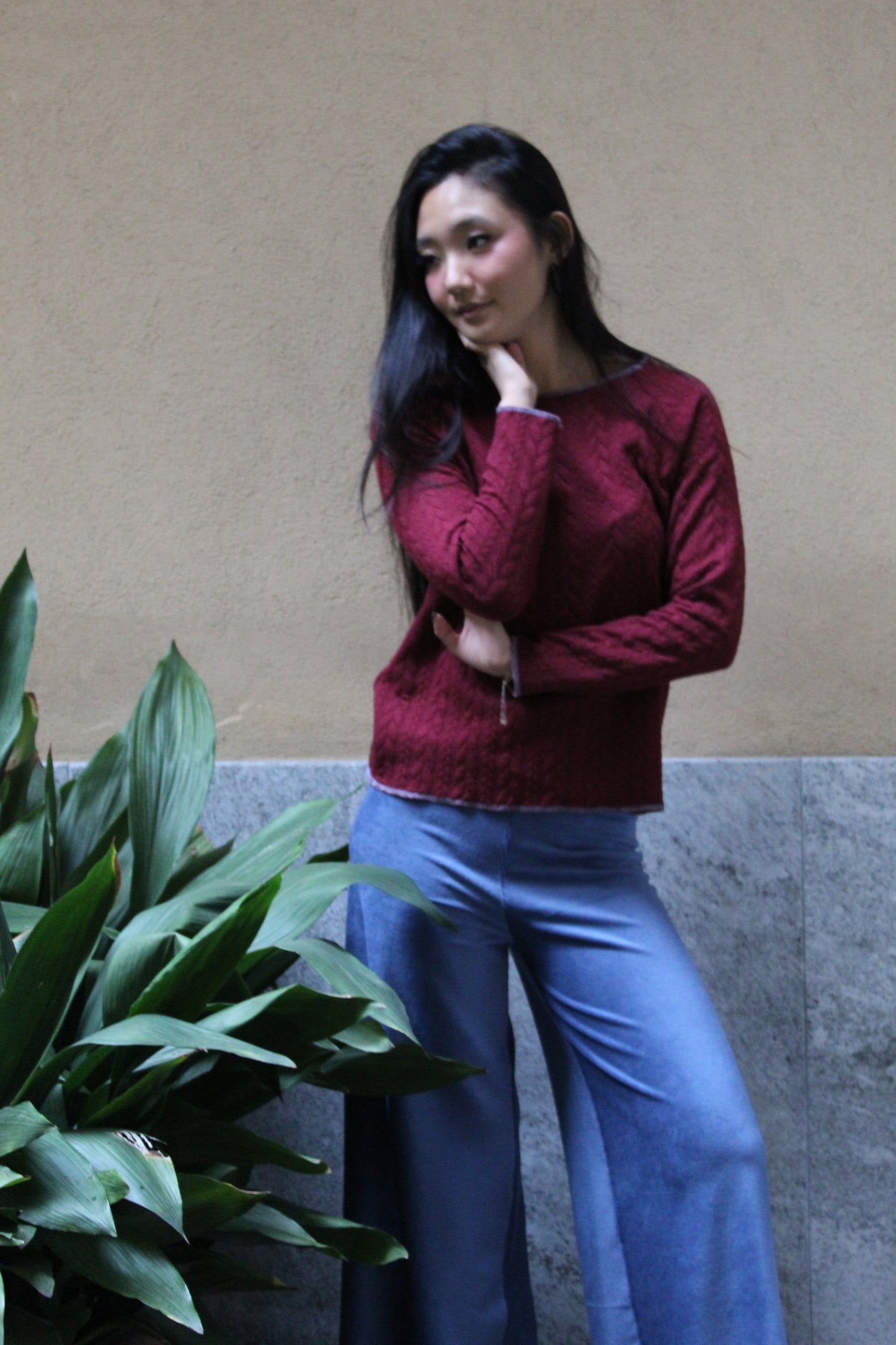 Pantapalazzo velluto a coste azzurro carta da zucchero