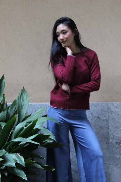 Pantapalazzo velluto a coste azzurro carta da zucchero