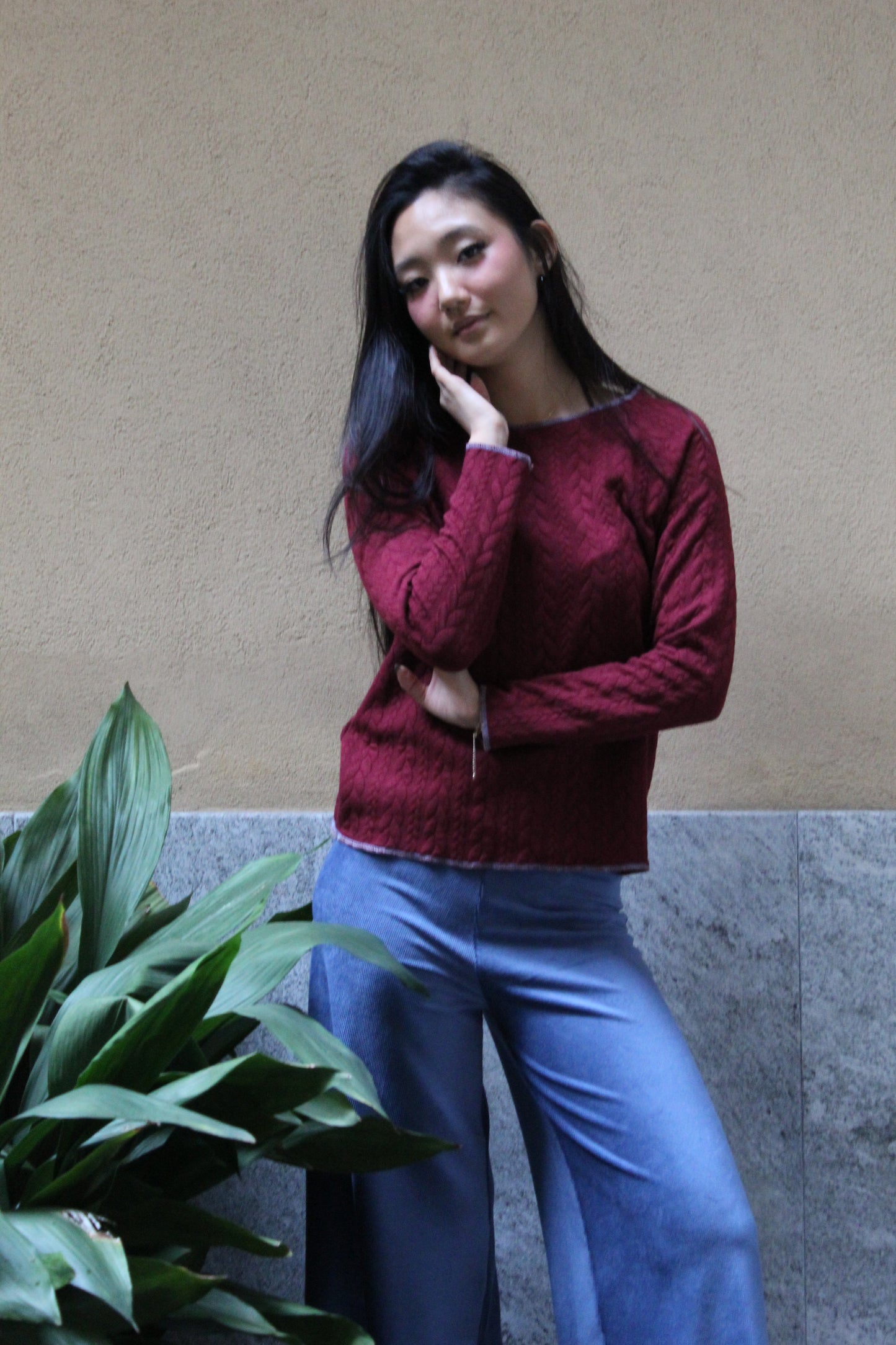 Pantapalazzo velluto a coste azzurro carta da zucchero