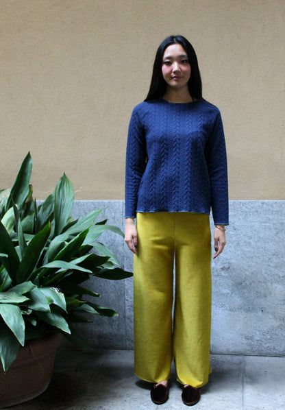 Pantapalazzo velluto a coste giallo