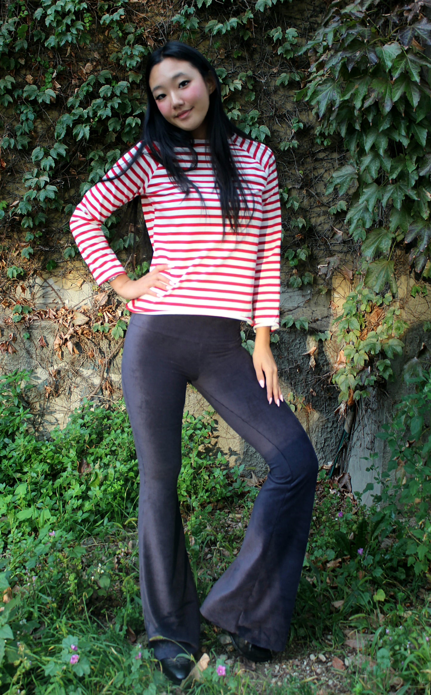 Pantazampa velluto a coste blu notte