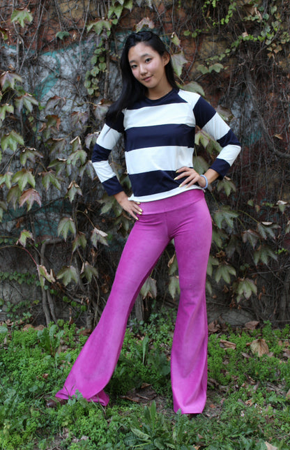 Pantazampa velluto a coste fuxia