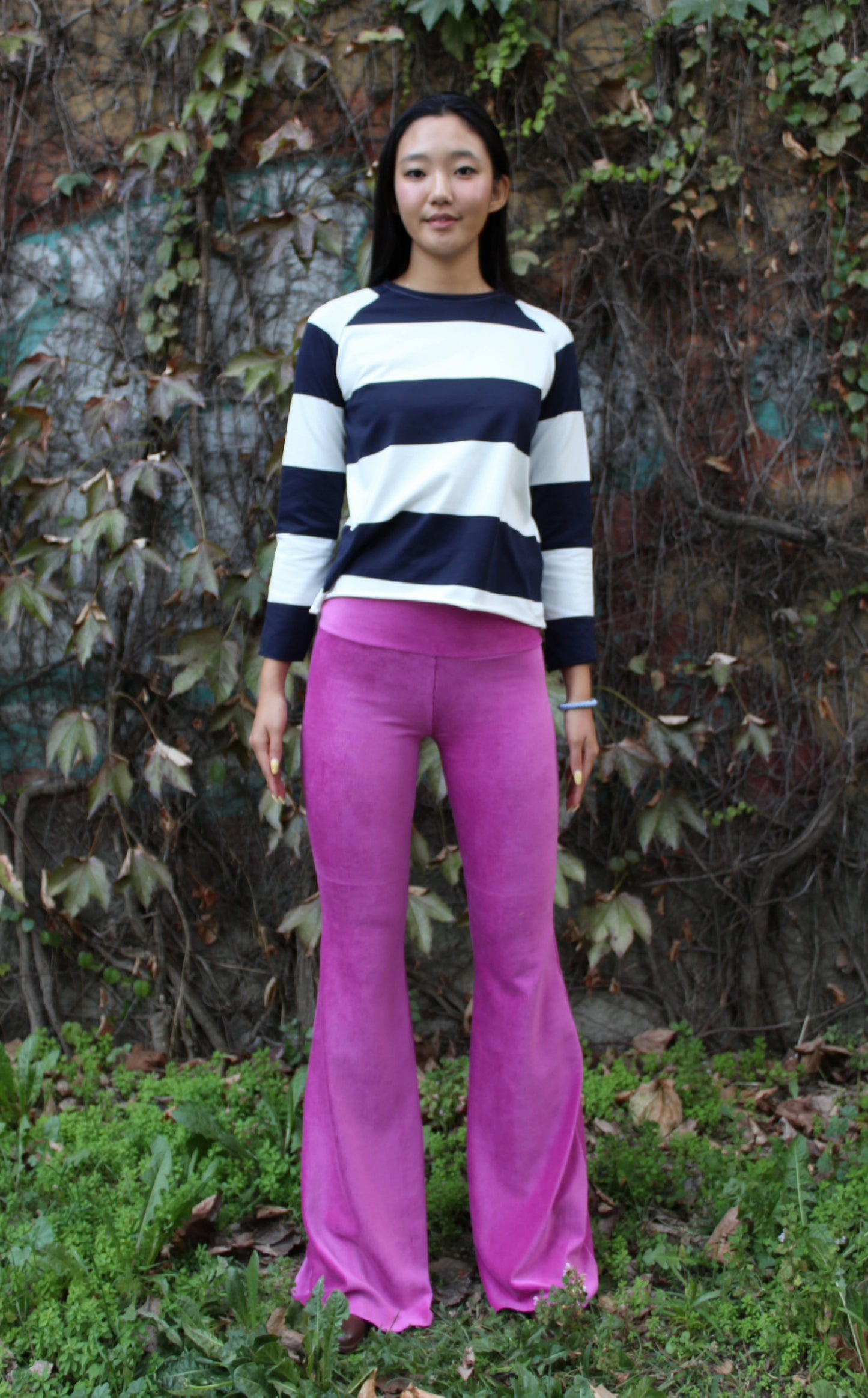 Pantazampa velluto a coste fuxia