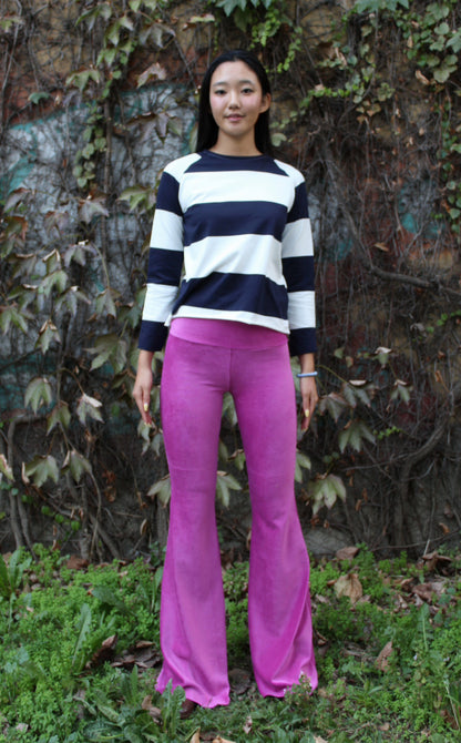 Pantazampa velluto a coste fuxia