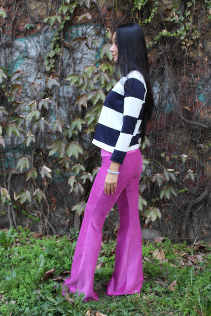 Pantazampa velluto a coste fuxia