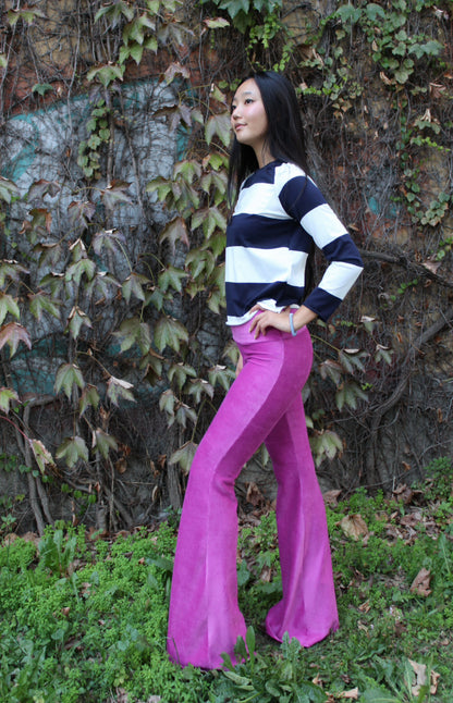 Pantazampa velluto a coste fuxia