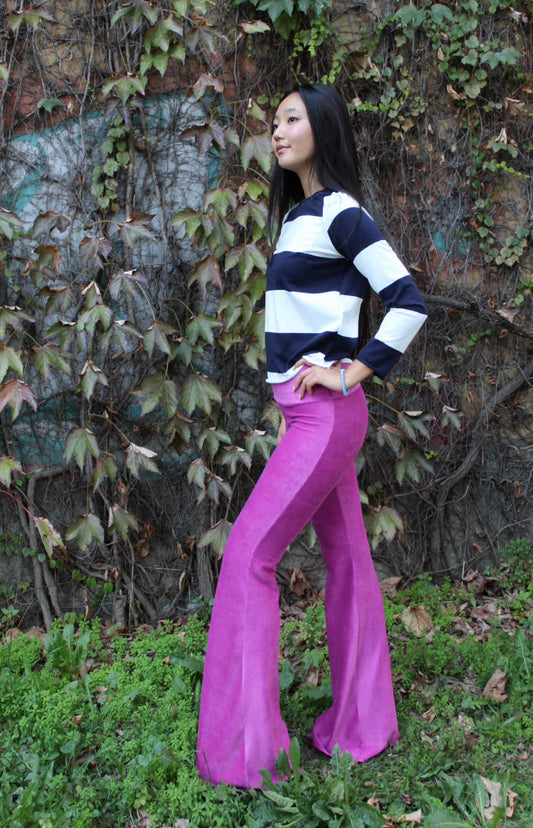 Pantazampa velluto a coste fuxia