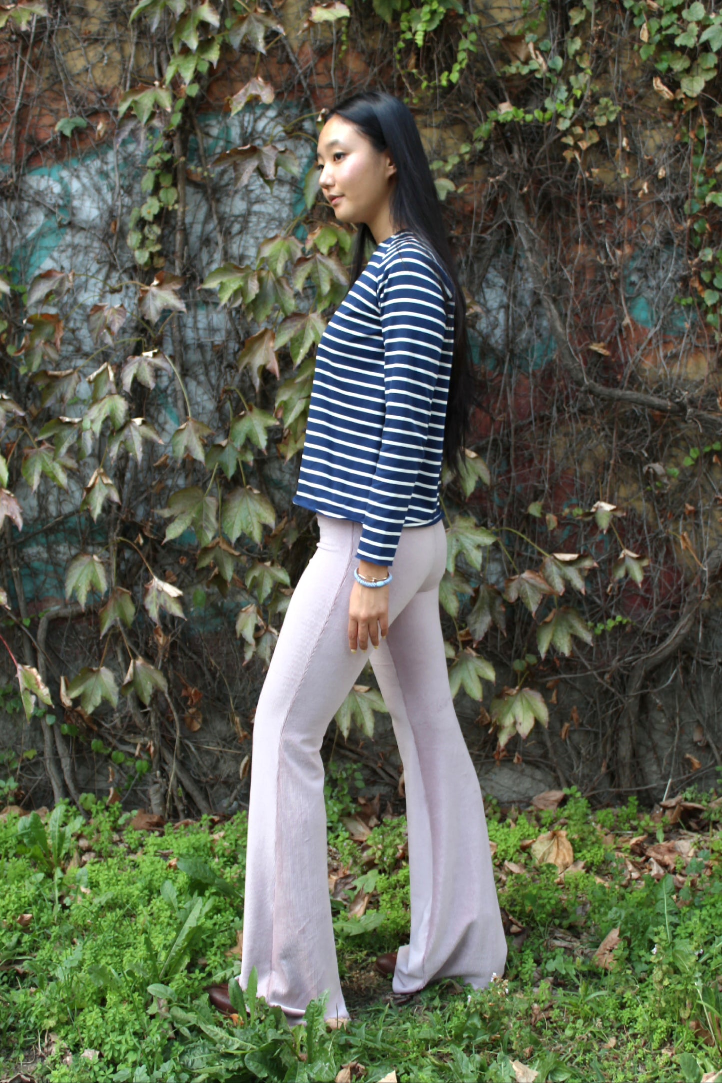 Pantazampa velluto a coste rosa antico