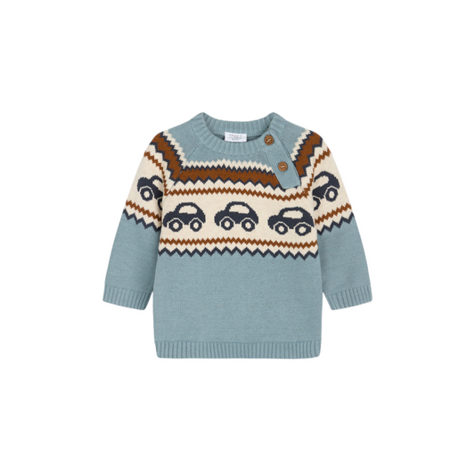 Pullover Car azzurro