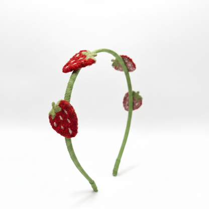 Cerchietto gros grain con fragoline