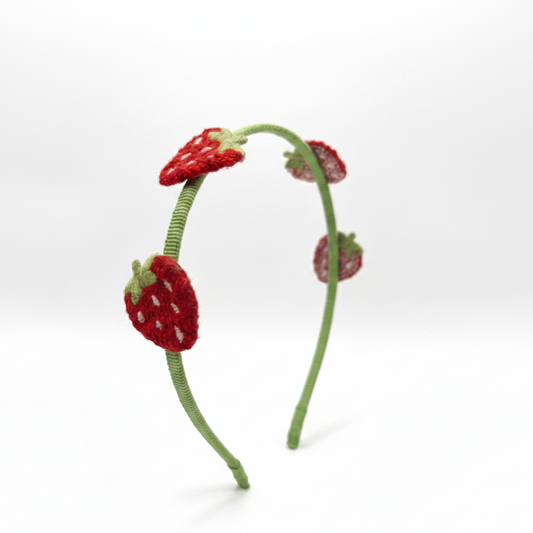 Cerchietto gros grain con fragoline