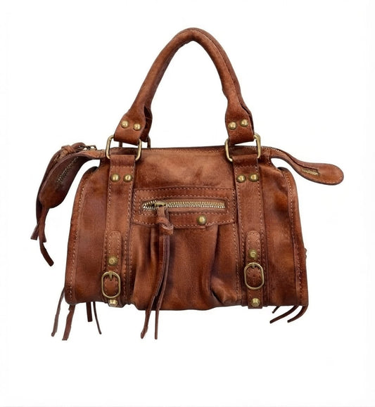 Borsa Mini Bag pelle scamosciata marrone