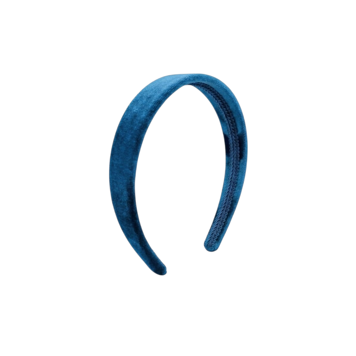 Cerchietto in velluto a fascia azzurro