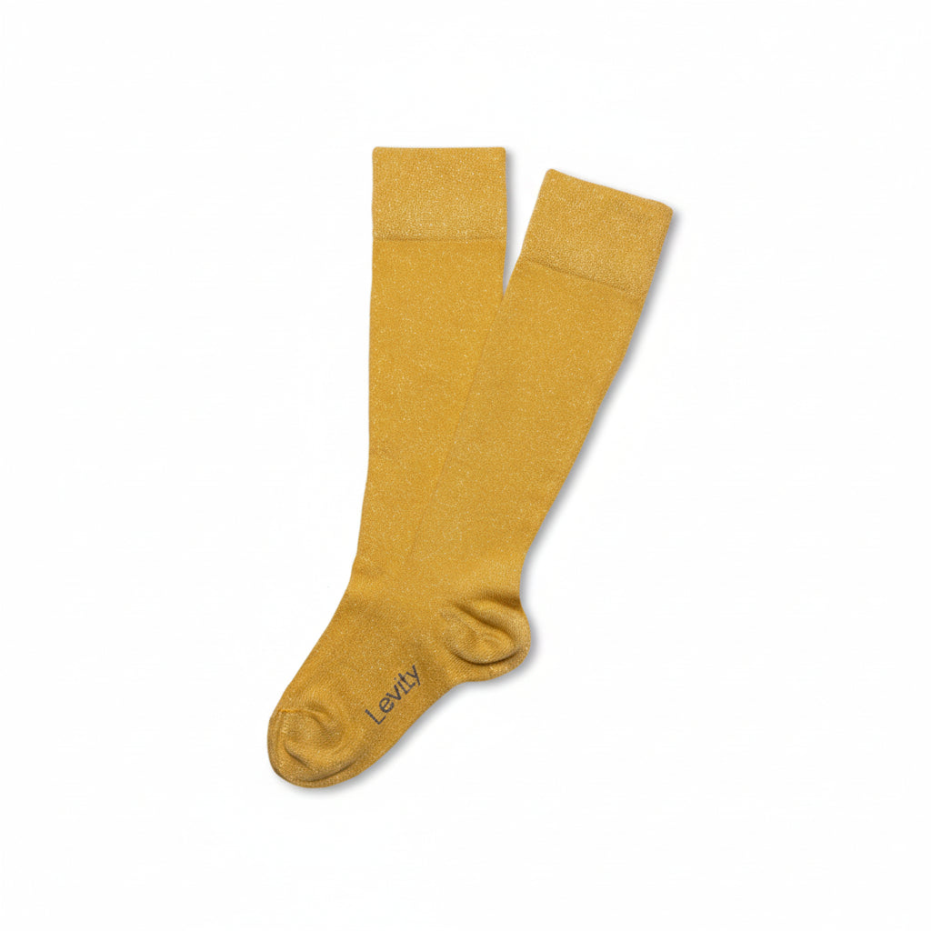 Calze al ginocchio Levity by Collégien giallo ocra glitter