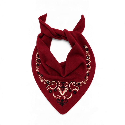 Sciarpa Triangolo Merino Bandana Bordeaux