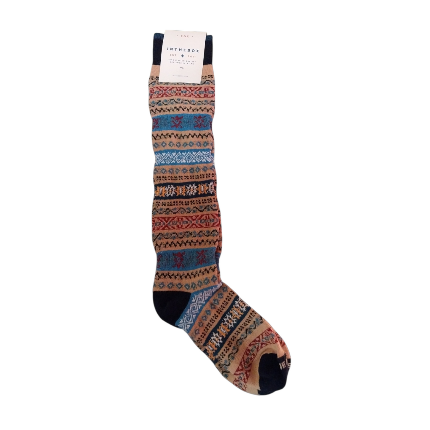 Calze al ginocchio beige Jaquard