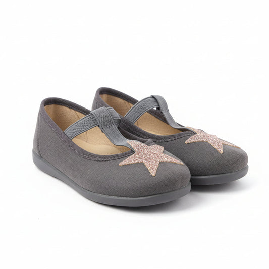 Ballerine stella grigio scamosciate
