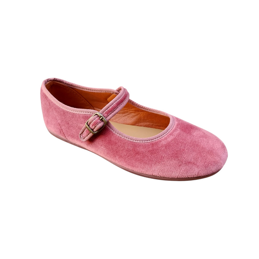 Ballerine di velluto rosa antico