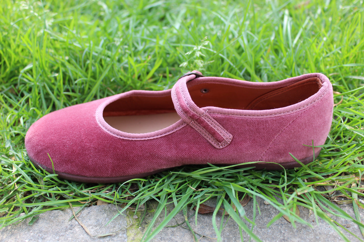 Ballerine in velluto rosa antico