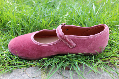 Ballerine in velluto rosa antico