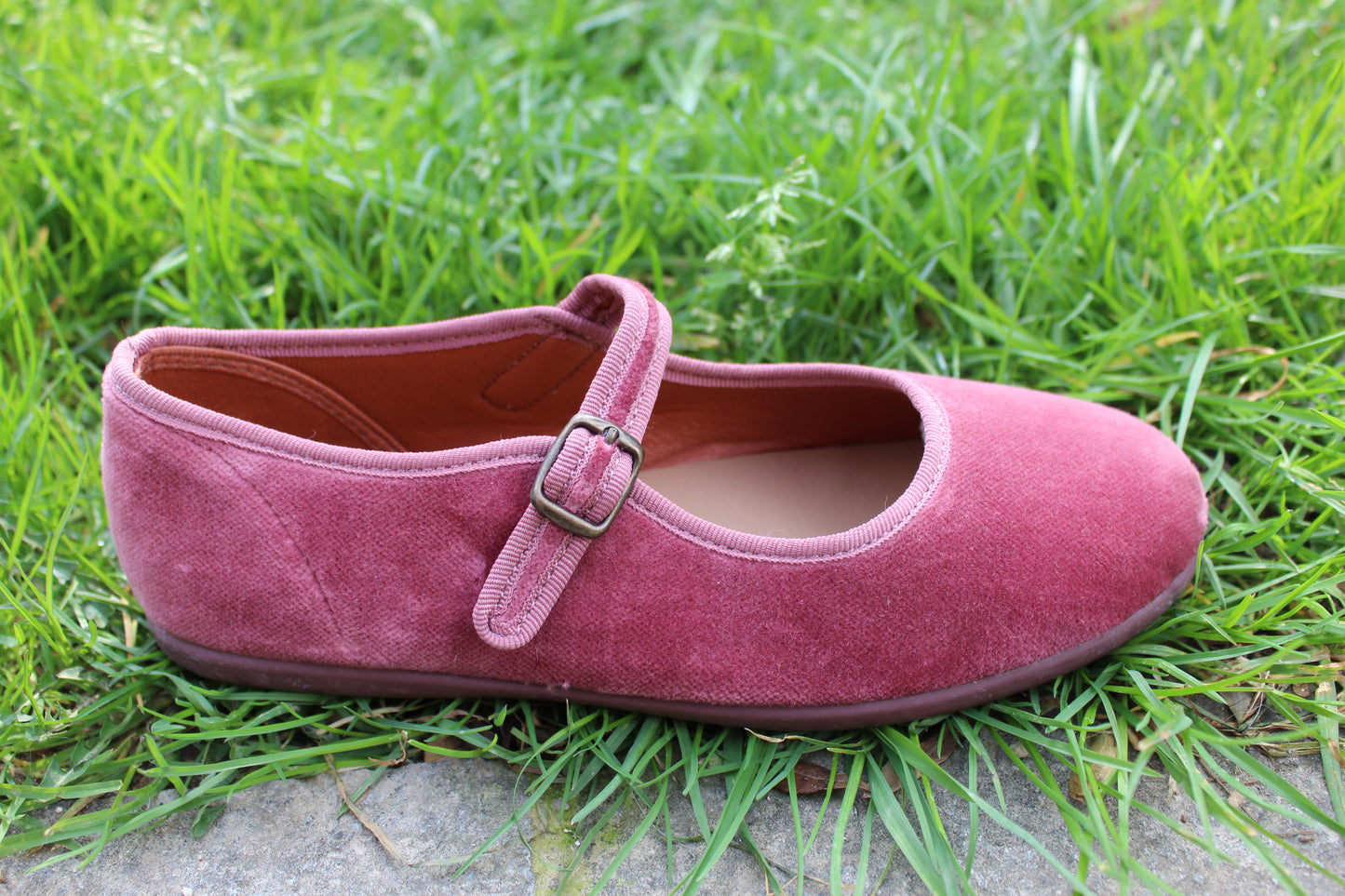 Ballerine in velluto rosa antico