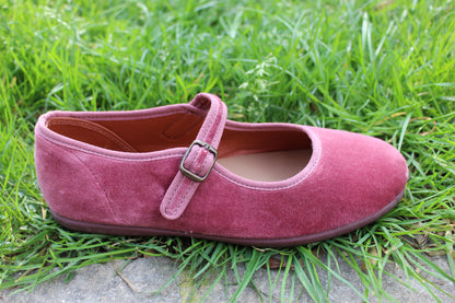 Ballerine in velluto rosa antico