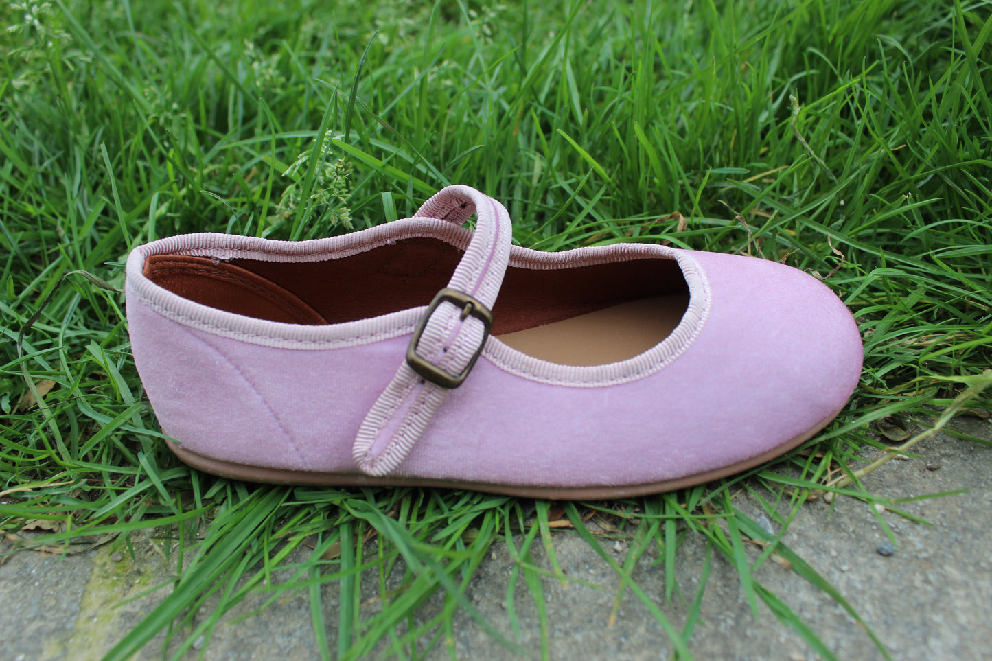 Ballerine in velluto rosa baby