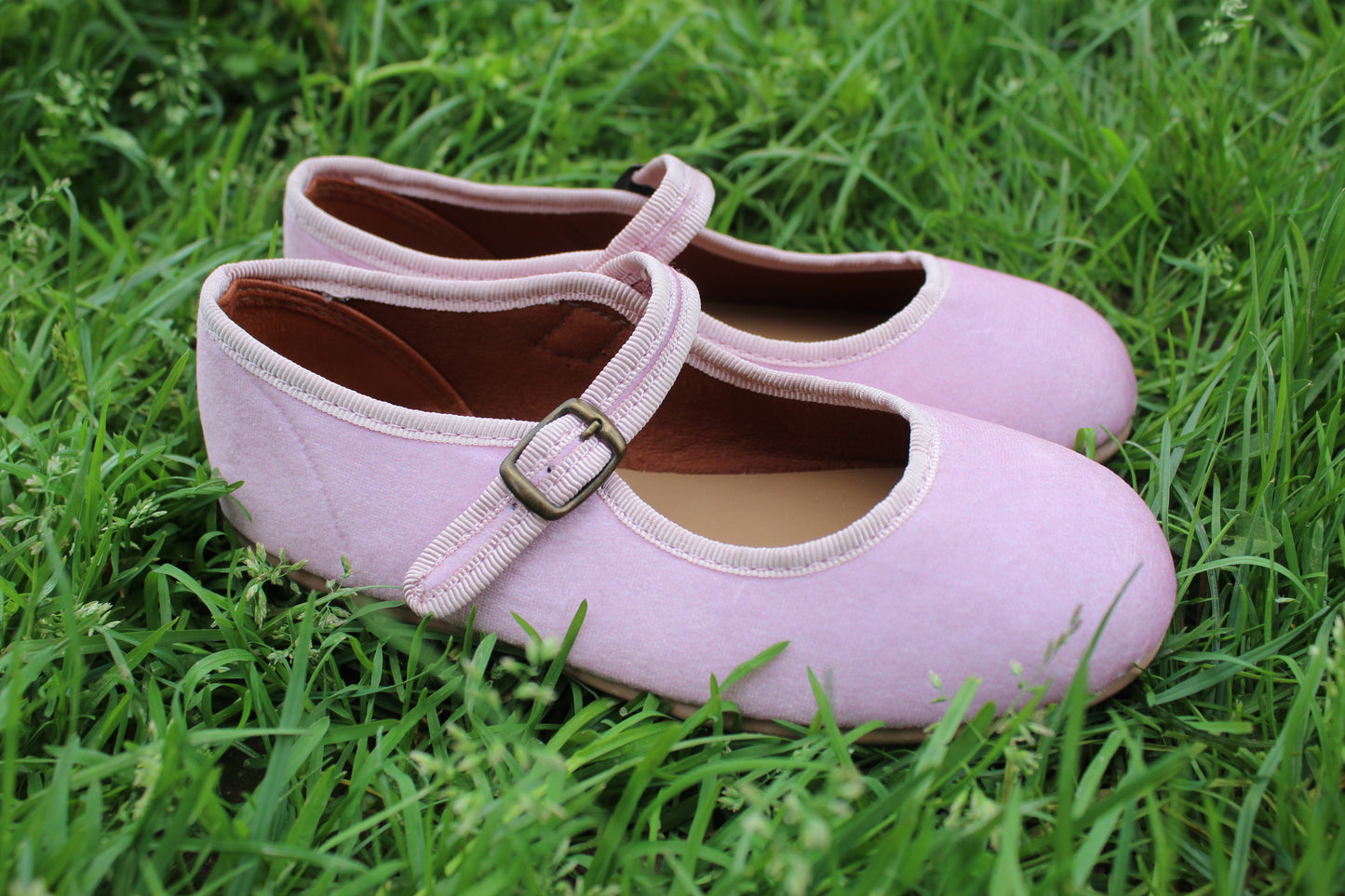 Ballerine in velluto rosa baby