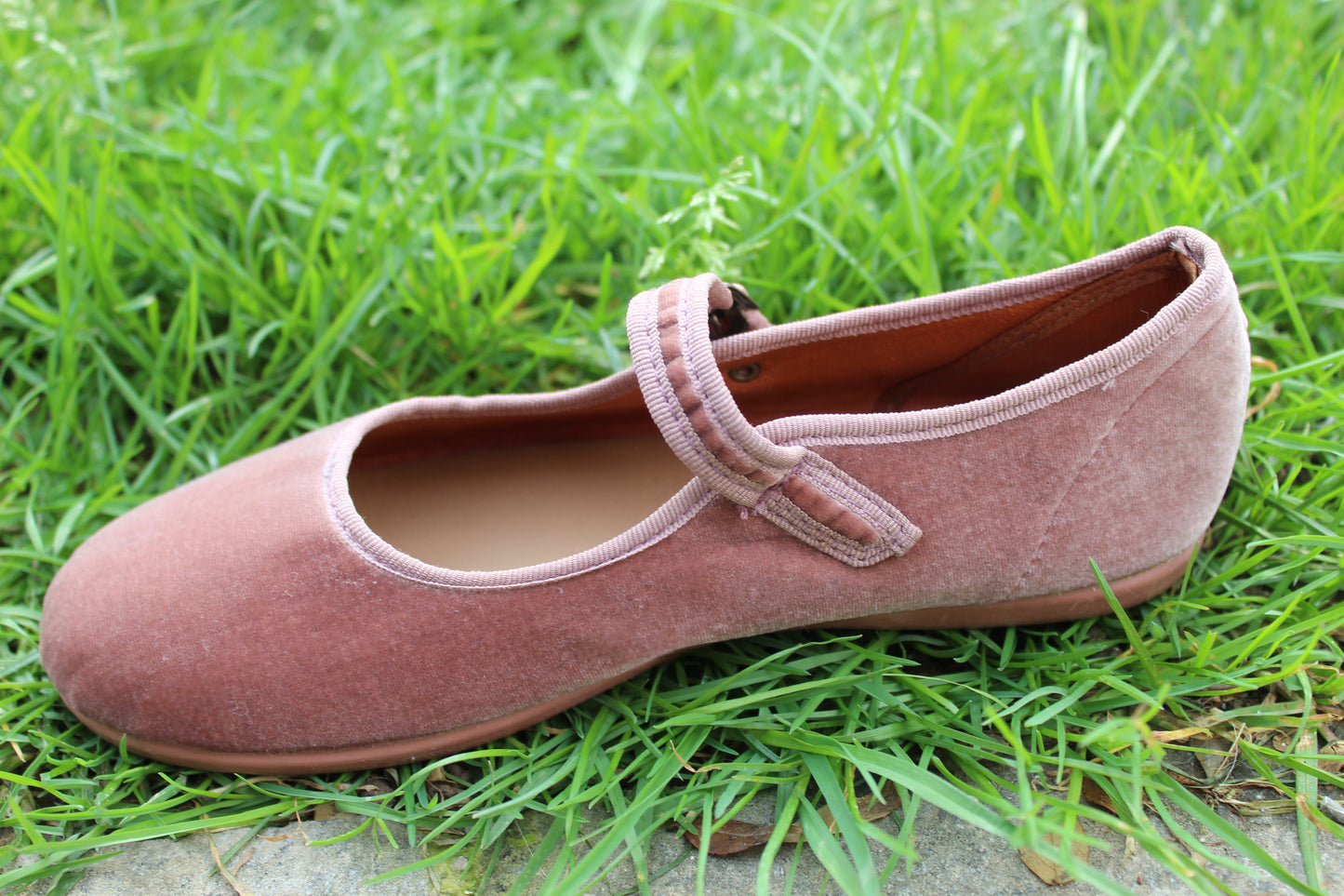 Ballerine in velluto rosa cipria