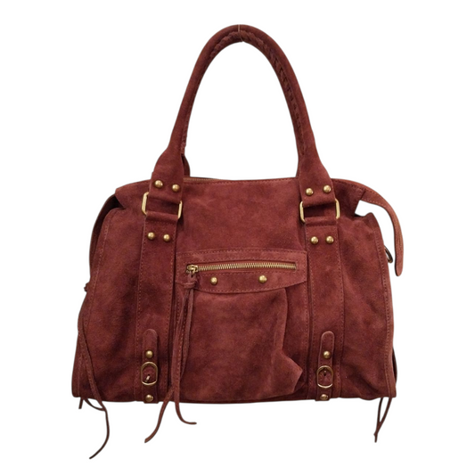 Borsa Maxi Bag pelle scamosciata bordeaux