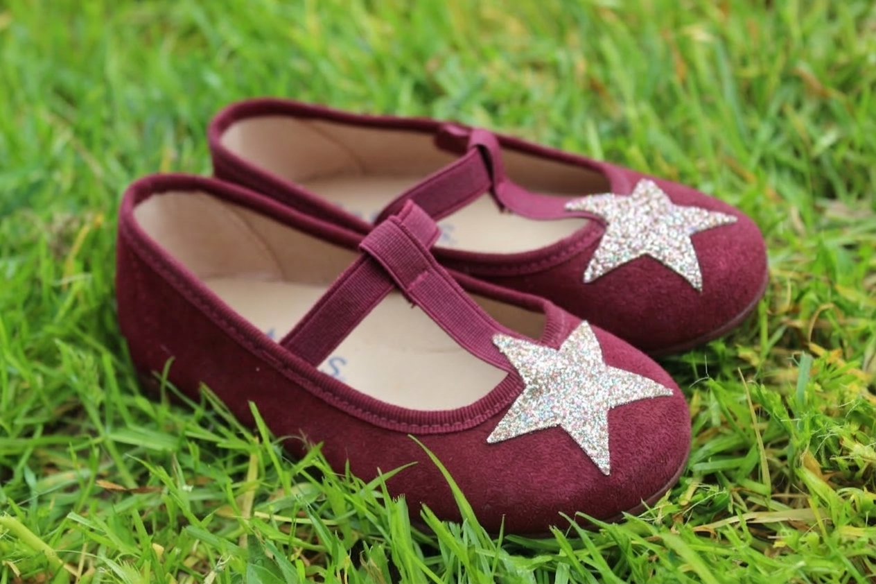 Ballerine stella bordeaux scamosciate