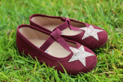 Ballerine stella bordeaux scamosciate