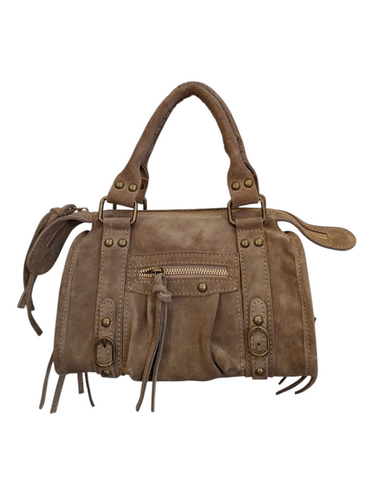 Borsa Mini Bag pelle scamosciata taupe
