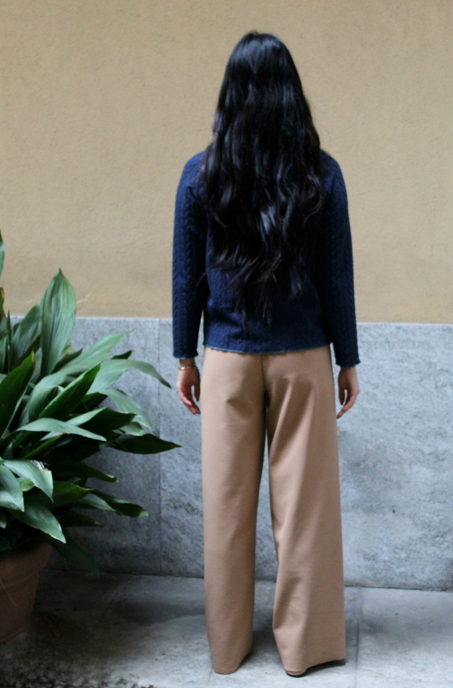 Jogger con elastico in vita scuba felpato beige