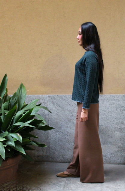 Jogger con elastico in vita scuba felpato tortora