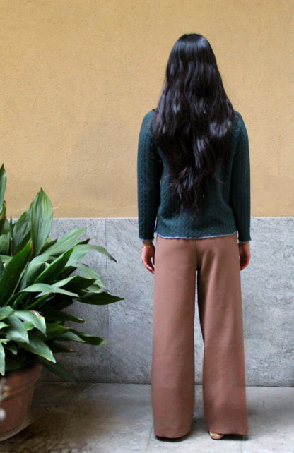 Jogger con elastico in vita scuba felpato tortora