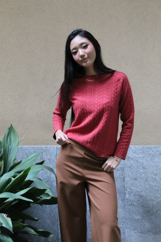 Jogger con elastico in vita scuba felpato cammello