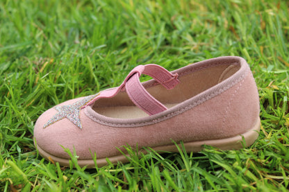 Ballerine stella rosa scamosciate